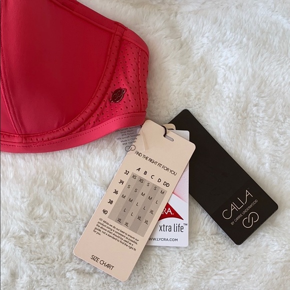 Calia Carrie Underwood Bandeau Swim top rouge red - Picture 5 of 11